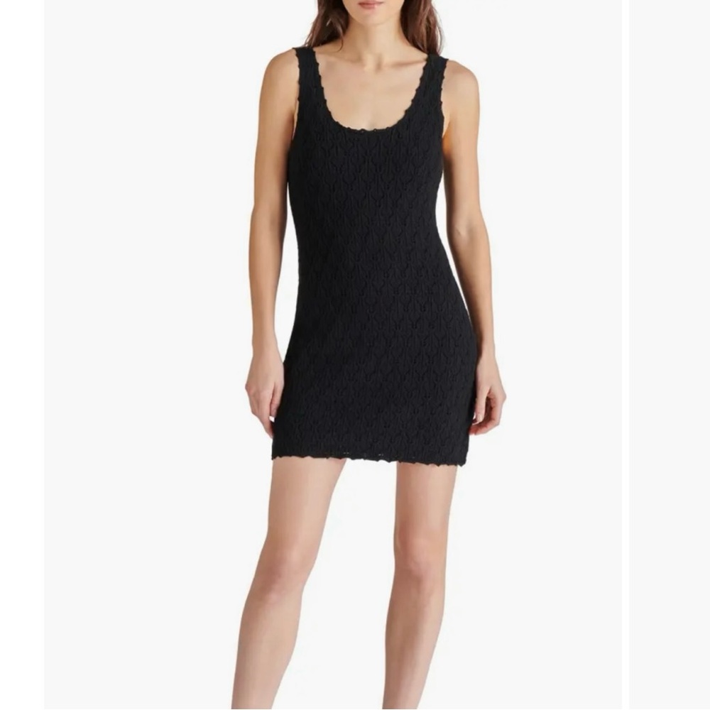 NWT Steve Madden Sleeveless Pointelle Black Minidress Size Medium